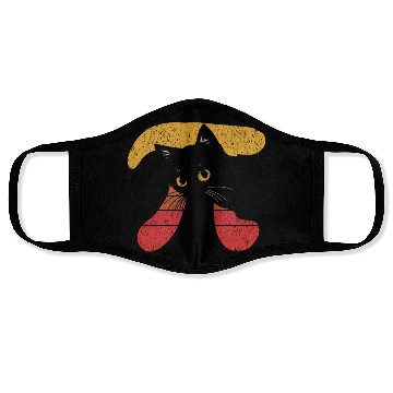 Discover Funny Black Cat Pi Day Face Masks