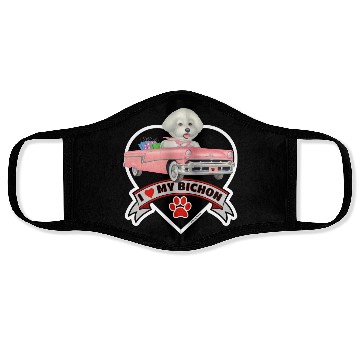 Discover A cute I love my Bichon Frise Dog Face Masks