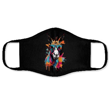 Discover artistic unique donkey design with sun glasses Face Masks