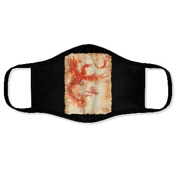 Discover Fantasy Papyrus Scroll Japanese Art Silhouette Face Masks