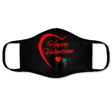 Discover Love Blossoms" - Valentine's Day Digital Art Face Masks