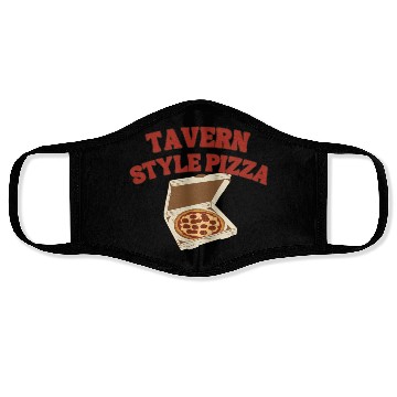 Discover Chicago Square Cut Tavern Style Pizza Design Face Masks