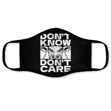 Discover Cow Cattle Funny Dont Know Dont Care Face Masks