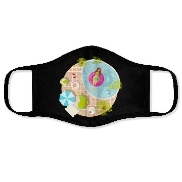 Discover Bye bye school hello pool girl Face Masks
