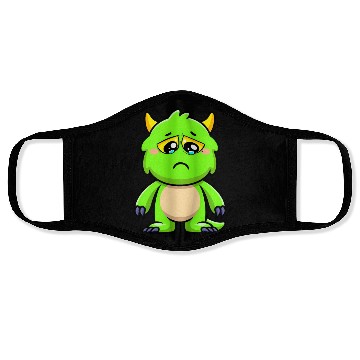 Discover Baby Monster Green Crying Grumpy Face Masks
