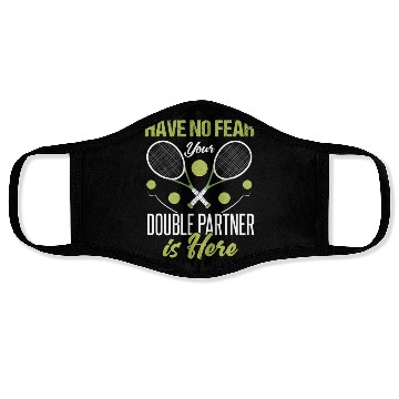 Discover Funny Tennis Player Double Partner Face Masks