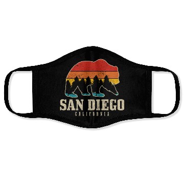 Discover San Diego California Bear Souvenir Face Masks
