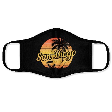 Discover San Diego California Surfer Souvenir Face Masks