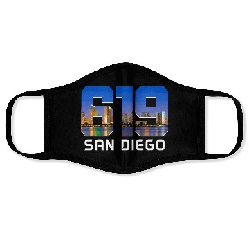 Discover San Diego 619 Area Code California Face Masks