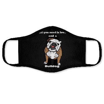 Discover Bull dog Lover, Bull Dog Mom, Bull Dog Dad Face Masks