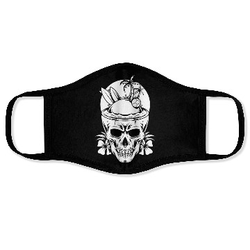 Discover Surfing Surfer Skull Skull Nature Face Masks