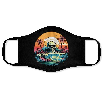 Discover Surfing Surfer Skull Nature Face Masks