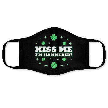 Discover Funny Quote for St Patrick s Day, Green Clovers Face Masks
