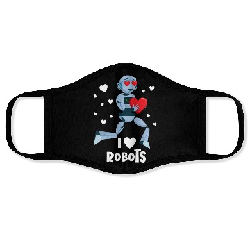 Discover I Love Robots Red Heart Robotics Class Engineer Face Masks