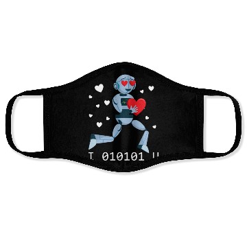 Discover I Love You Binary 01010 Robot Valentine Roboticsro Face Masks