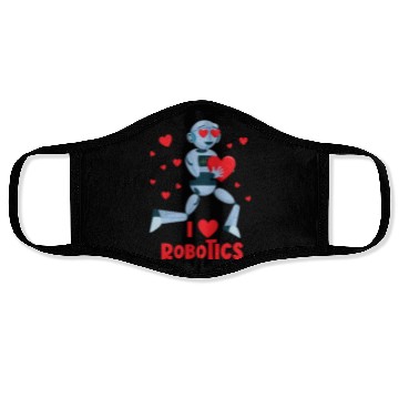 Discover I Love Robotics Red Heart Robot Engineer Robotics Face Masks