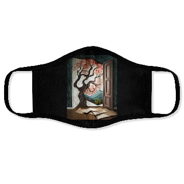 Discover Firefly Dark room with near window with tree 85837 Face Masks