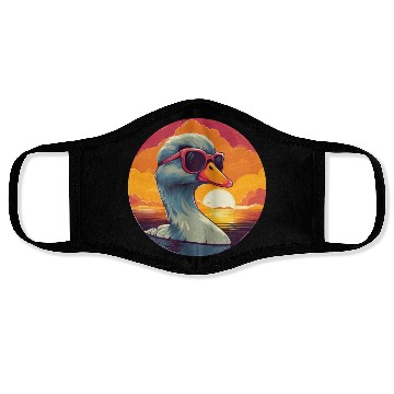 Discover Cool Duck Sunglasses Water Sunset Swimming Face Masks