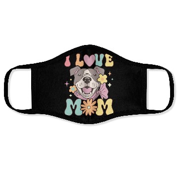Discover Groovy Pitbull Mom Female Dog Lover Face Masks