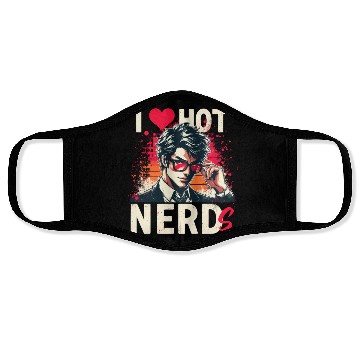 Discover I Love Hot Nerds Anime Manga Husbando Smart Geek Face Masks