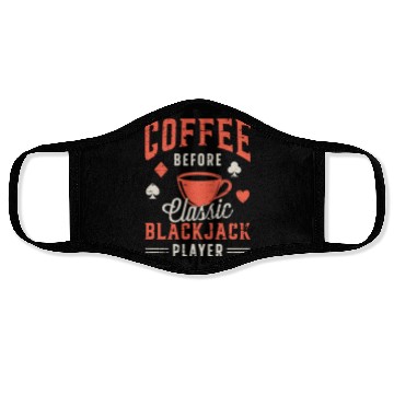 Discover Classic Blackjack Coffee Card Player Coffee Lover Face Masks