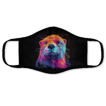 Discover Watercolor Colorful Otter Colorful Animals Face Masks
