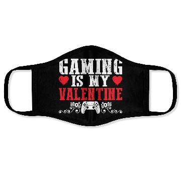 Discover Funny Valentines Day Face Masks for Gamers Gaming is my
