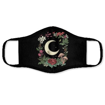 Discover Mushroom Moon Cottagecore Naturecore Face Masks