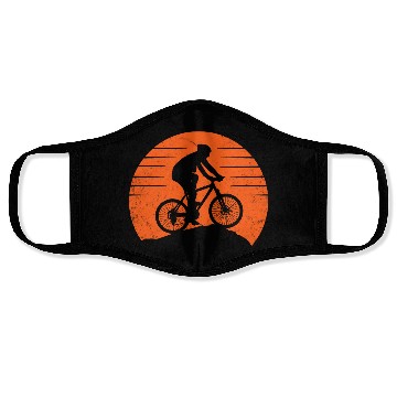 Discover Mountain Bike Sunset Graphic Face Masks