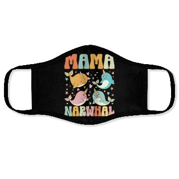 Discover Groovy Narwhal Mom Narwhal Lover Face Masks