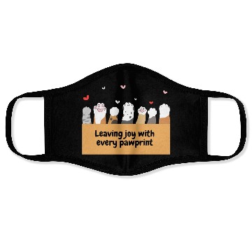 Discover Leaving joy with every pawprint - cat lover Face Masks