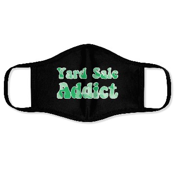 Discover Yard Sale Addict green camo Face Masks
