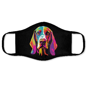 Discover Watercolor Colorful Treeing Walker Coonhound Face Masks