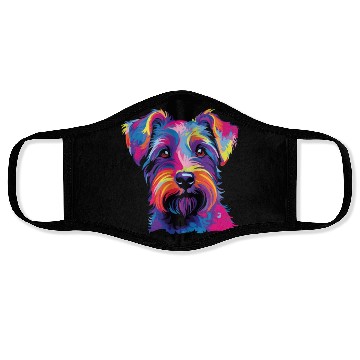 Discover Watercolor Colorful Tschechischer Terrier Face Masks
