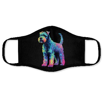 Discover Watercolor Colorful Kerry Blue Terrier Face Masks