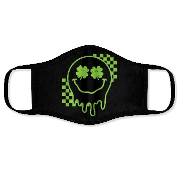 Discover Groovy St Patricks Day Retro Smile Face Face Masks