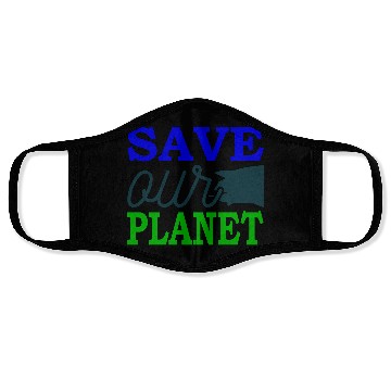 Discover Save Our Planet Earth Print Face Masks