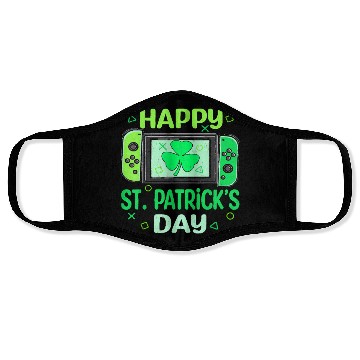 Discover Video Gamer Shamrock Happy St Patricks Day Face Masks