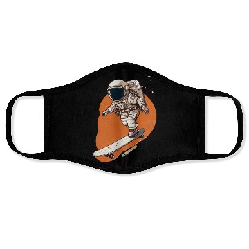 Discover skateboarding astronaut Face Masks