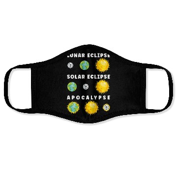 Discover Funny Lunar Solar Eclipse Apocalypse Astronomy Face Masks