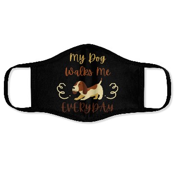 Discover Brown Typography Quotes Dog Lover Face Masks