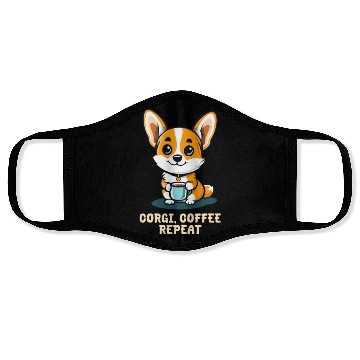 Discover Corgi Mom Dad Corgi Coffee Repeat Face Masks