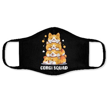 Discover Corgi Mom Dad Corgi Squad Face Masks