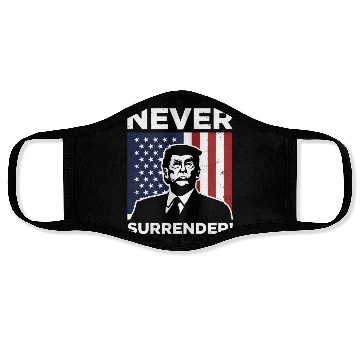 Discover Trump Never Surrender Mug Shot Face Masks