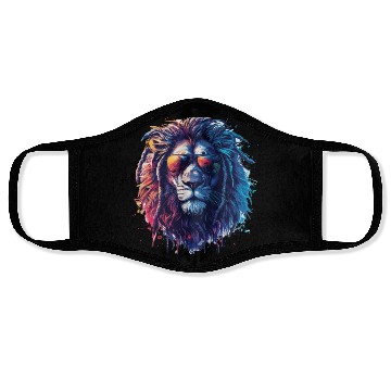 Discover Lion with Glasses Hipster Lion Face Masks