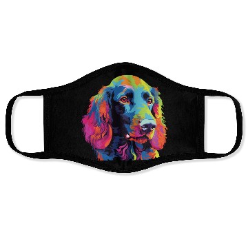 Discover Watercolor Colorful Irish Water Water Spaniel Face Masks