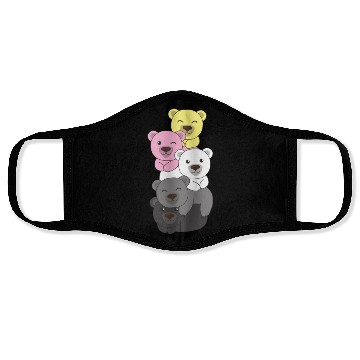 Discover Queerplatonic Flag Pride Lgbtq Cute Bear Face Masks