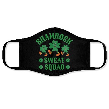 Discover Shamrock Sweat Squad Workout Funny Face Masks