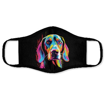Discover Watercolor Colorful Treeing Walker Coonhound Face Masks