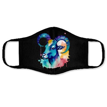 Discover Color splash zodiac: Capricorn Face Masks